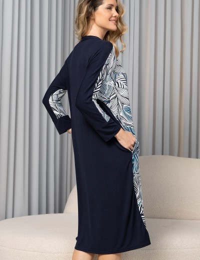 Трикотажный халат на пуговицах Mia-Amore VESTA 5337, Цвет: мультицвет, Размеры: 4XL, изображение 3