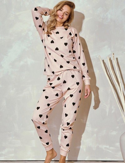 Пижама женская со штанами Taro 3206 HANNAH, Цвет: розовый/черный, Размеры: XL, изображение 2