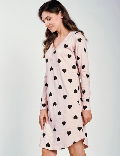 Сорочка женская Taro 3215 LIBBY светло-розовый, Цвет: светло-розовый/черны, Размеры: M, изображение 2