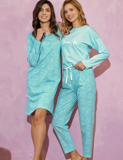 Женская пижама со штанами Taro 3217 ABI, Цвет: бирюзовый, Размеры: XL, изображение 3