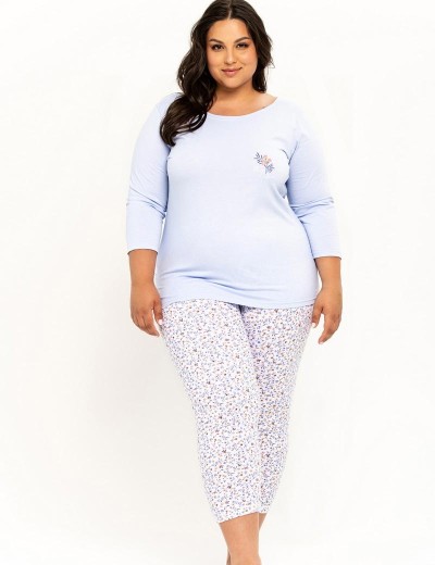 Пижама женская со штанами Taro 3240/3256/3257 ARIELLA, Цвет: светло-голубой, Размеры: 6XL, изображение 4