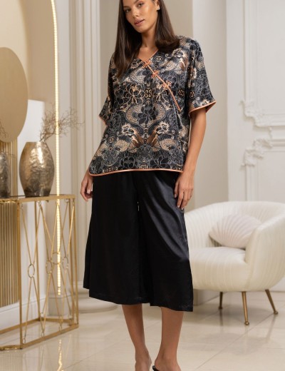 Шелковый комплект в китайском стиле Mia-Amore GIA 4334, Цвет: мультицвет, Размеры: S, изображение 4