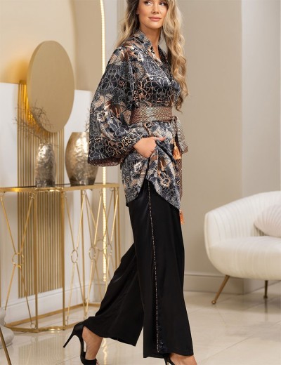 Шелковый брючный комплект Mia-Amore GIA 4366, Цвет: мультицвет, Размеры: S, изображение 2