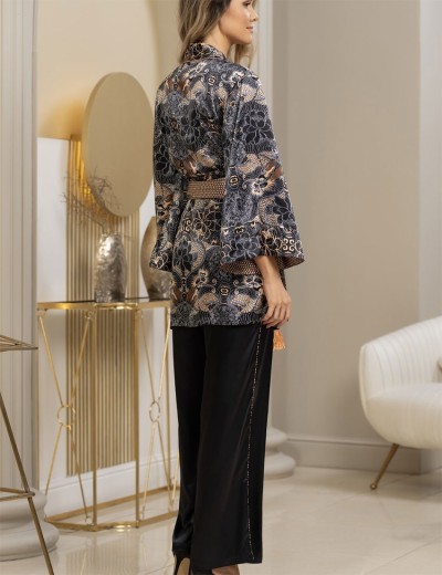 Шелковый брючный комплект Mia-Amore GIA 4366, Цвет: мультицвет, Размеры: S, изображение 4