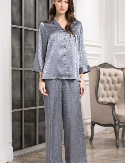 Атласный комплект Mia-Amore JOANNA 7314 серебристый, Цвет: серебристый, Размеры: L, изображение 4