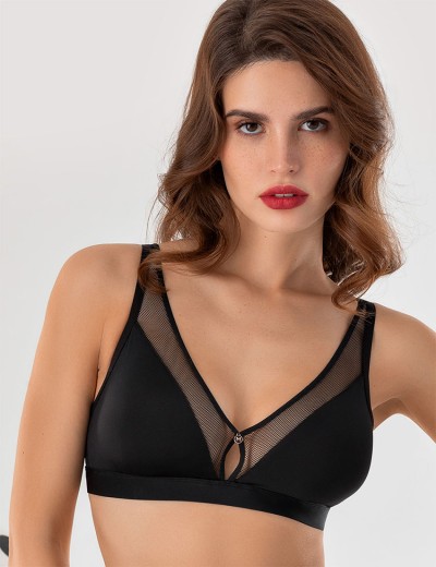 Бюстгальтер бралетт без косточек Mioocchi ORNELLA 8195 nero, Цвет: nero (черный), Размеры: 70B, изображение 4