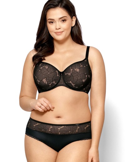 Бюстгальтер минимайзер Mefemi AMANDA U minimizer, Цвет: черно-бежевый, Размеры: 65F, изображение 4