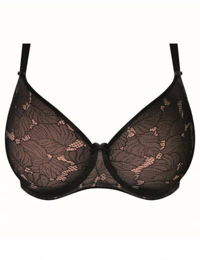 Бюстгальтер минимайзер Mefemi AMANDA U minimizer, Цвет: черно-бежевый, Размеры: 65F, изображение 5