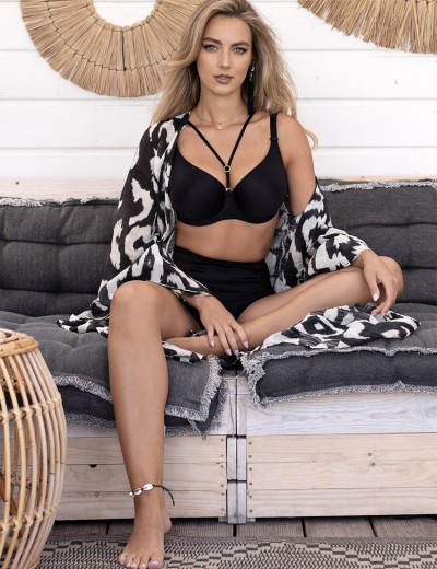 Гладкий бюстгальтер Mefemi ANNA U minimizer черный, Цвет: черный, Размеры: 65E, изображение 6