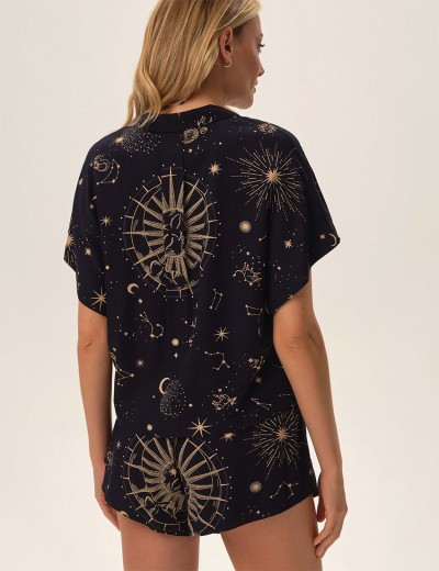 Пижама с шортами Esotiq 42079 JUPITER, Цвет: сине-черный, Размеры: L, изображение 2