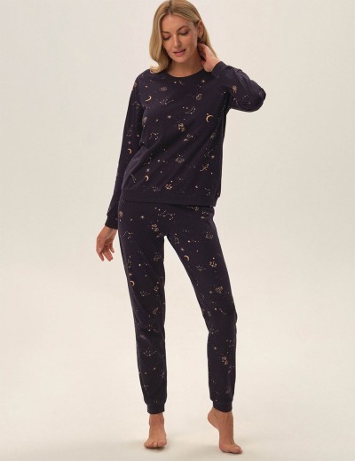 Пижама из хлопка Esotiq 42082 JOURNEY, Цвет: сине-черный, Размеры: L, изображение 2
