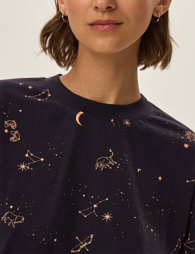 Пижама из хлопка с шортами Esotiq 42083 JOURNEY, Цвет: сине-черный, Размеры: L, изображение 5