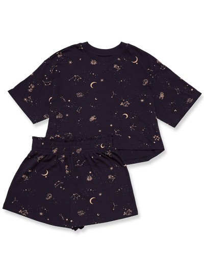 Пижама из хлопка с шортами Esotiq 42083 JOURNEY, Цвет: сине-черный, Размеры: L, изображение 6