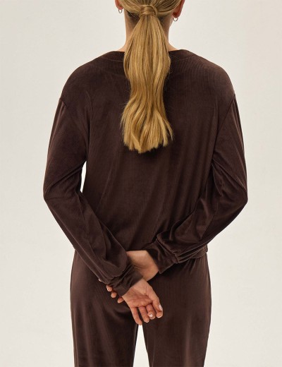 Велюровый комплект Esotiq 42095 JADE шоколадный, Цвет: шоколадный, Размеры: XL, изображение 6