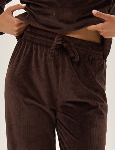 Велюровый комплект Esotiq 42095 JADE шоколадный, Цвет: шоколадный, Размеры: XL, изображение 5