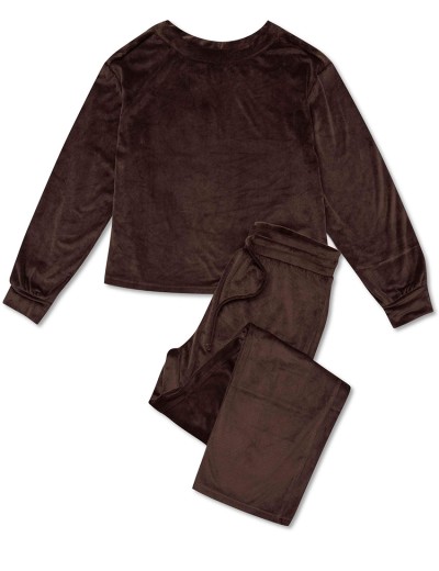 Велюровый комплект Esotiq 42095 JADE шоколадный, Цвет: шоколадный, Размеры: XL, изображение 8