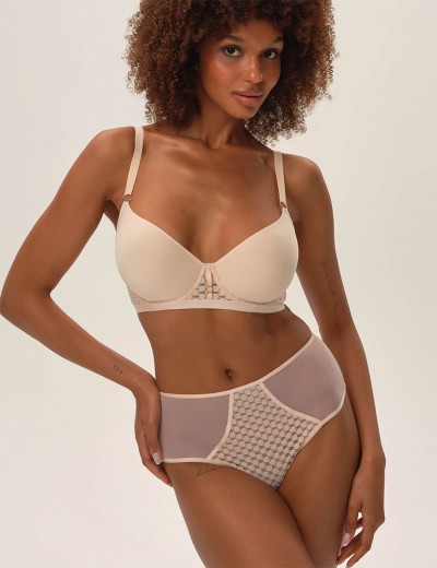 Трусы высокие слипы Esotiq OHARA 42177 пудровый, Цвет: пудровый, Размеры: XL, изображение 4