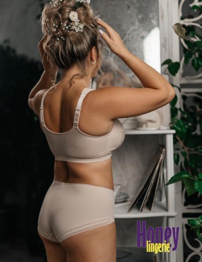 Высокие трусы слипы Honey H47-23-AK крем-брюле, Цвет: крем-брюле, Размеры: L, изображение 4