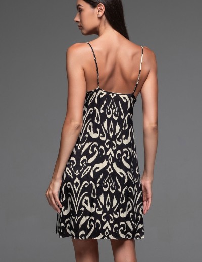 Шелковая сорочка с узором Mia-Amore SALMA 4201, Цвет: черный, Размеры: L, изображение 2