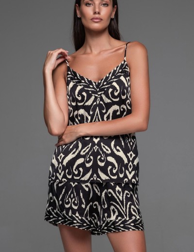 Шелковый комплект топ и шорты Mia-Amore SALMA 4202, Цвет: черный, Размеры: M, изображение 3