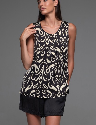 Шёлковая пижама с шортами Mia-Amore SALMA 4204, Цвет: черный, Размеры: XL, изображение 3 Шёлковая пижама с шортами Mia-Amore SALMA 4204, Цвет: черный, Размеры: XL, изображение 3