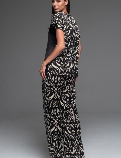 Шелковый комплект со штанами Mia-Amore SALMA 4206, Цвет: черный, Размеры: 2XL, изображение 2