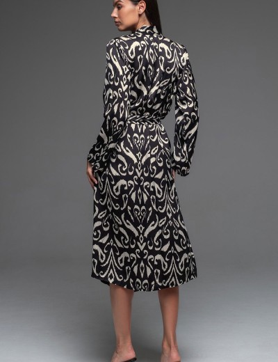 Длинная рубашка из шелка Mia-Amore SALMA 4207, Цвет: черный, Размеры: L, изображение 2