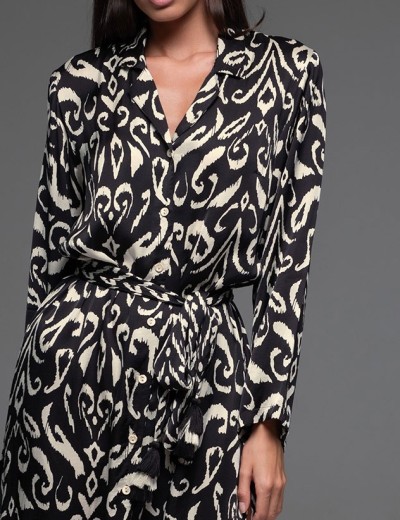 Длинная рубашка из шелка Mia-Amore SALMA 4207, Цвет: черный, Размеры: L, изображение 5