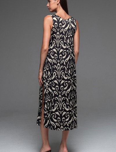 Длинная сорочка из шёлка Mia-Amore SALMA 4208, Цвет: черный, Размеры: XL, изображение 2