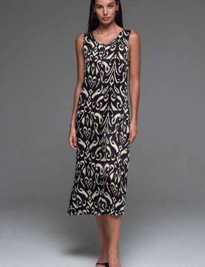 Длинная сорочка из шёлка Mia-Amore SALMA 4208, Цвет: черный, Размеры: XL, изображение 4