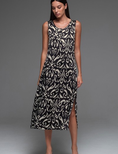 Длинная сорочка из шёлка Mia-Amore SALMA 4208, Цвет: черный, Размеры: XL, изображение 3