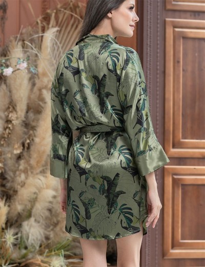 Удлиненная шелковая рубашка Mia-Amore TEANA 4007, Цвет: оливковый, Размеры: 4XL, изображение 2