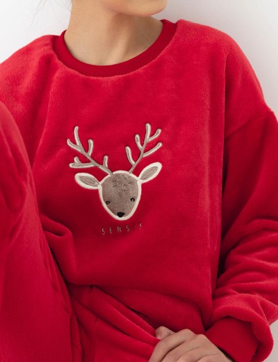 Теплая пижама Sensis HARRIET, Цвет: красный, Размеры: M, изображение 4