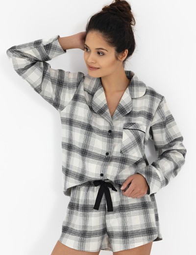 Хлопковая пижама с шортами Sensis VERONICA, Цвет: белый, Размеры: M, изображение 3