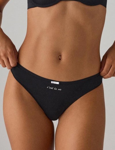 Трусы стринги 2 шт. в упаковке Ysabel Mora 19012 черный + белый, Цвет: черный + белый, Размеры: XL, изображение 2