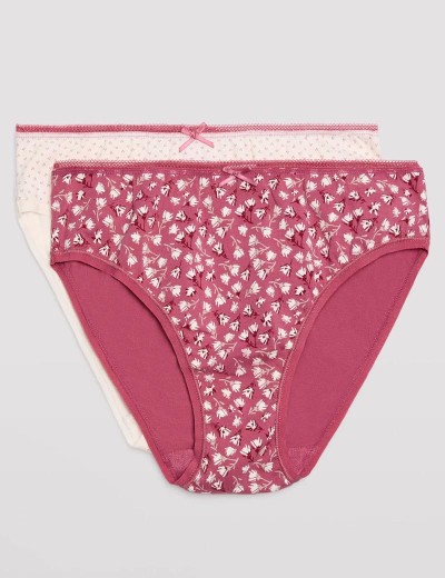 Набор хлопковых трусов Ysabel Mora 19021 MIDI (2 шт) розовый + амарант, Цвет: розовый + амарант, Размеры: M, изображение 5