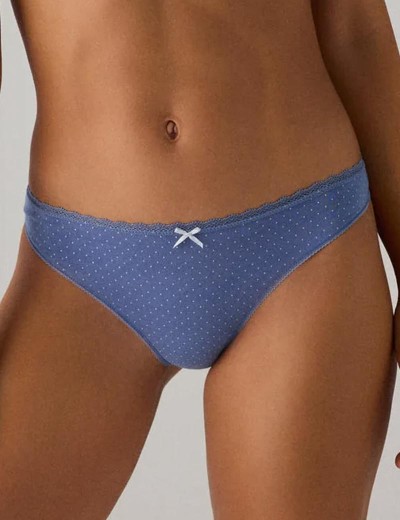 Набор хлопковых стрингов Ysabel Mora 19022 (2 шт) голубой + васильковый, Цвет: голубой + васильковы, Размеры: M, изображение 2