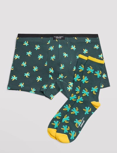 Мужской набор боксеры + носки Ysabel Mora 20384 SET, Цвет: темно-зеленый, Размеры: M, изображение 2
