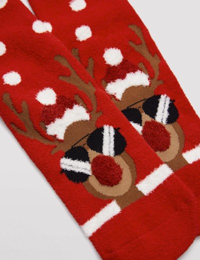 Носки мужские с рождественским принтом Ysabel Mora 22174, Цвет: красный/белый, Размеры: 41/46, изображение 2