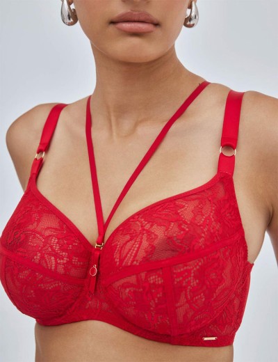 Бюстгальтер кружевной мягкий Alles CHIARA M красный, Цвет: красный, Размеры: 70F, изображение 3 Бюстгальтер кружевной мягкий Alles CHIARA M красный, Цвет: красный, Размеры: 70F, изображение 3