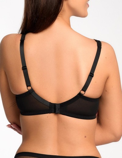 Бюстгальтер бралетт Bella Misteria BLACK SWAN soft bralette CZARNY-BEZOWY, Цвет: черный, Размеры: 65E, изображение 2