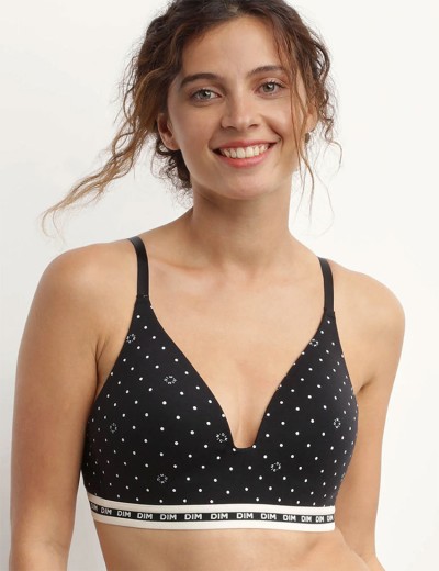 Бюстгальтер формованный без косточек Dim ICON 0DCQ черный набивной, Цвет: черный набивной, Размеры: 80A, изображение 3