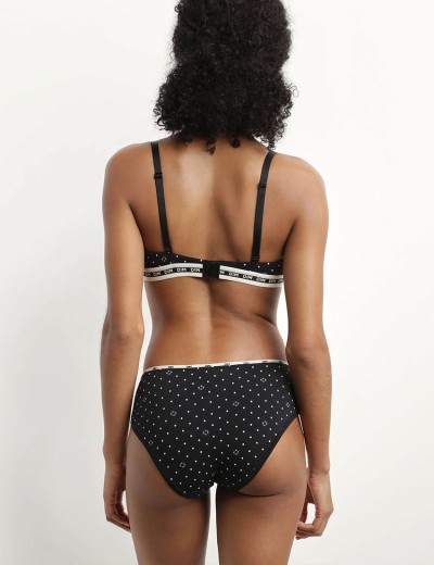 Бюстгальтер без каркасов из хлопка с модалом Dim ICON 0DD7 черный набивной, Цвет: черный набивной, Размеры: XS, изображение 5