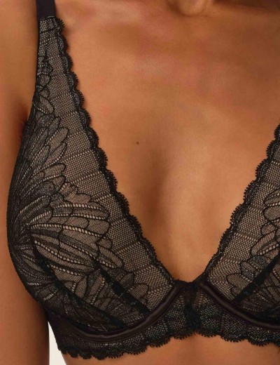 Кружевной бюстгальтер бралетт Esotiq 41731 OPRAH черный/бежевый, Цвет: черный/бежевый, Размеры: 75G, изображение 4