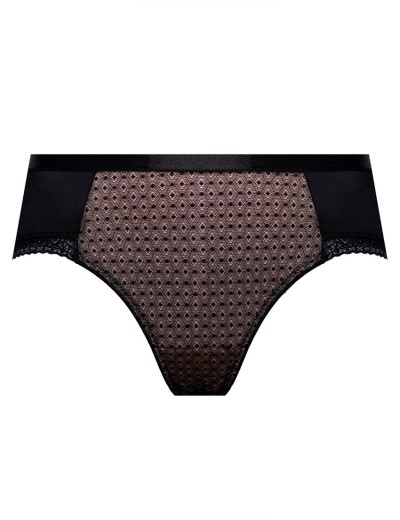 Трусики бразилиана Mefemi RENEE Brazyliany, Цвет: чёрно-бежевый, Размеры: S, изображение 6