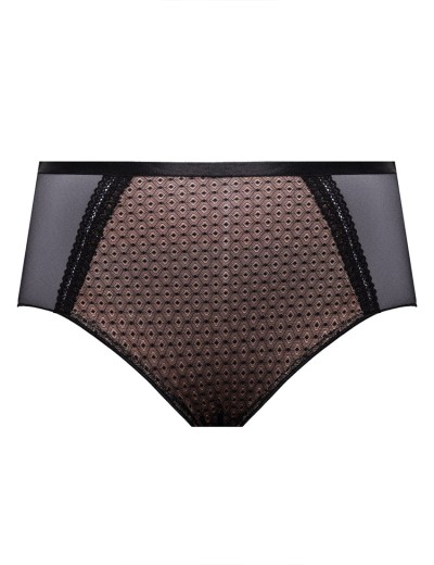 Трусы слипы высокие Mefemi RENEE Classic, Цвет: чёрно-бежевый, Размеры: S, изображение 6