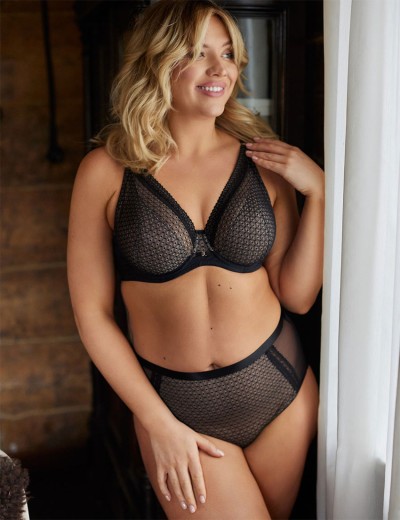 Трусы слипы высокие Mefemi RENEE Classic, Цвет: чёрно-бежевый, Размеры: S, изображение 5