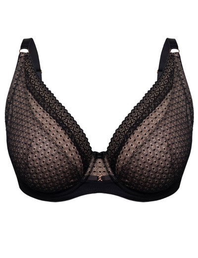 Бюстгальтер мягкий Mefemi RENEE M bralette, Цвет: чёрно-бежевый, Размеры: 70E, изображение 7