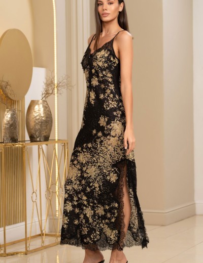 Длинная сорочка с кружевом Mia-Amore VERSALLE 4394, Цвет: черный, Размеры: S, изображение 4