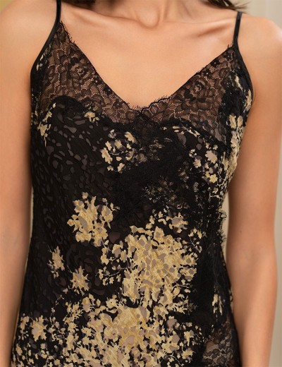 Шелковая сорочка с кружевом Mia-Amore VERSALLE 4398, Цвет: черный, Размеры: XL, изображение 4